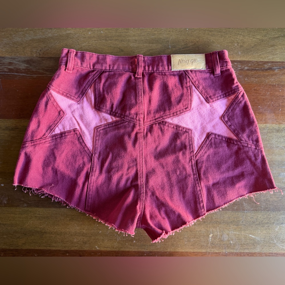 Nasty Gal Denim Star Bum Mom Shorts